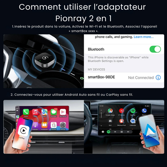 Boîte CarPlay & Android Auto Sans Fil
